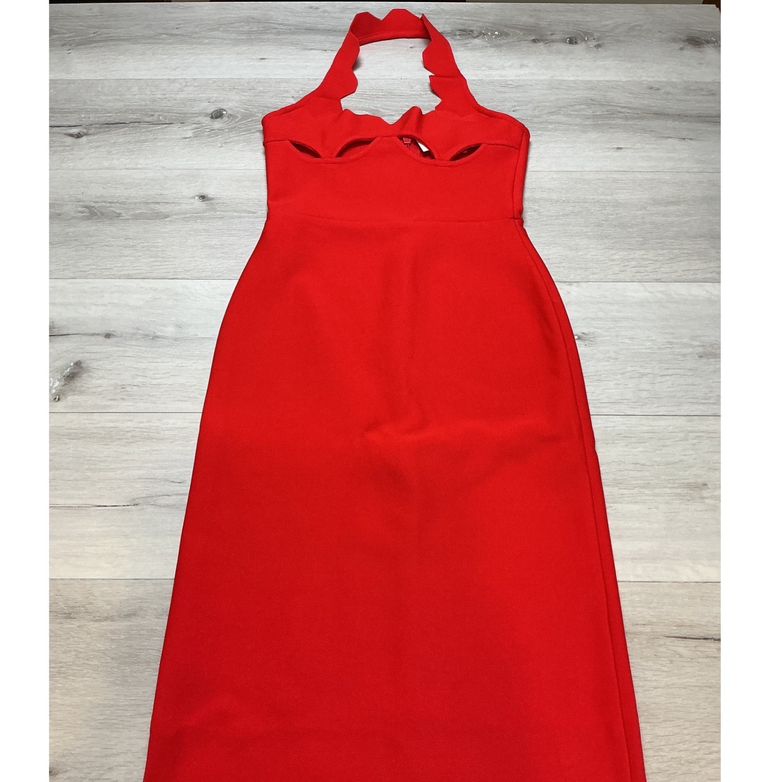 Yg Collection Gianna Halter Gown Red Medium New With Tags — image 6 of 7